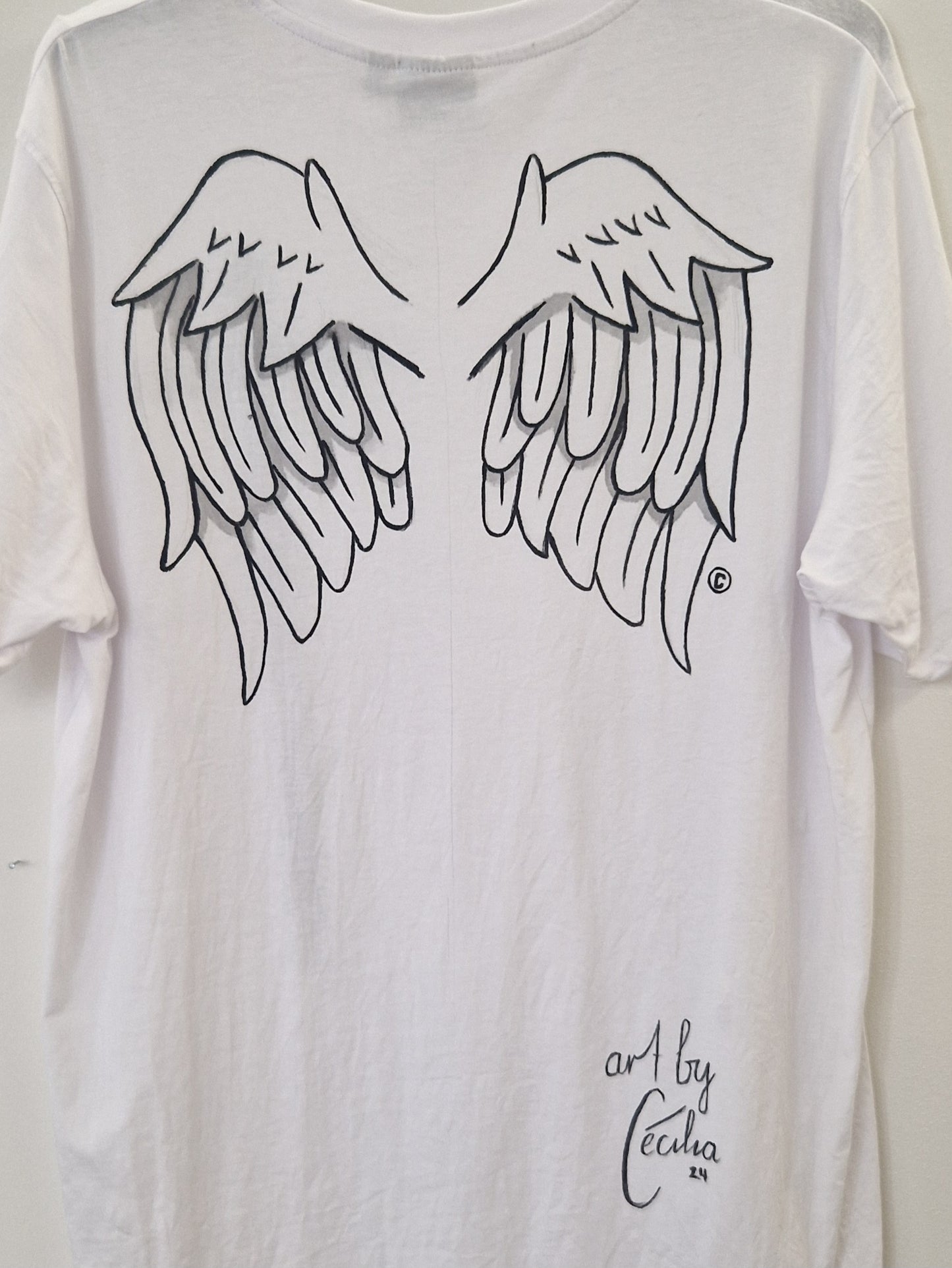 T-Shirt Black Cross and Wings