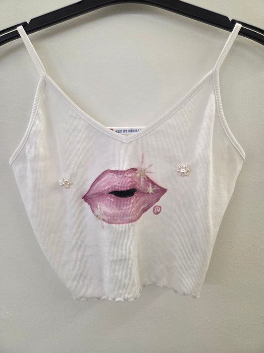 Crop Top Lips and Pearls